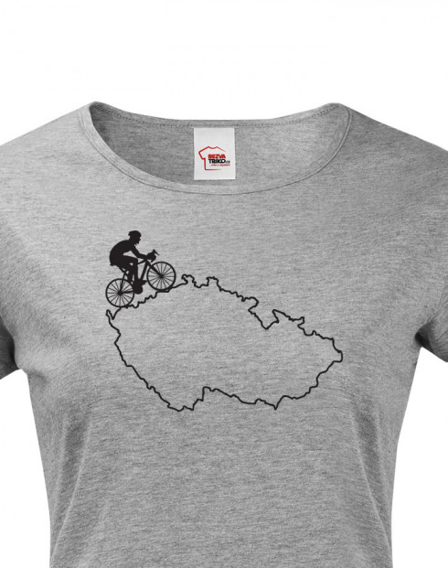 Dámské tričko pro cyklisty s mapou Čr