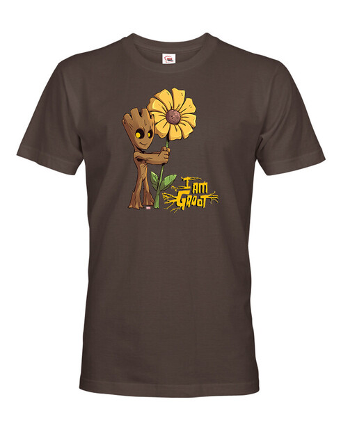Pánské tričko Groot a květina