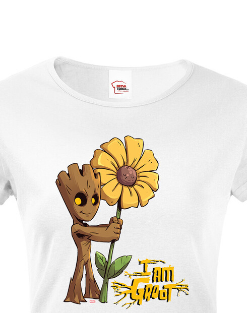 Dámské tričko Groot a květina