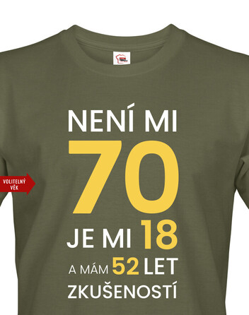 Pánské tričko k 70. narozeninám