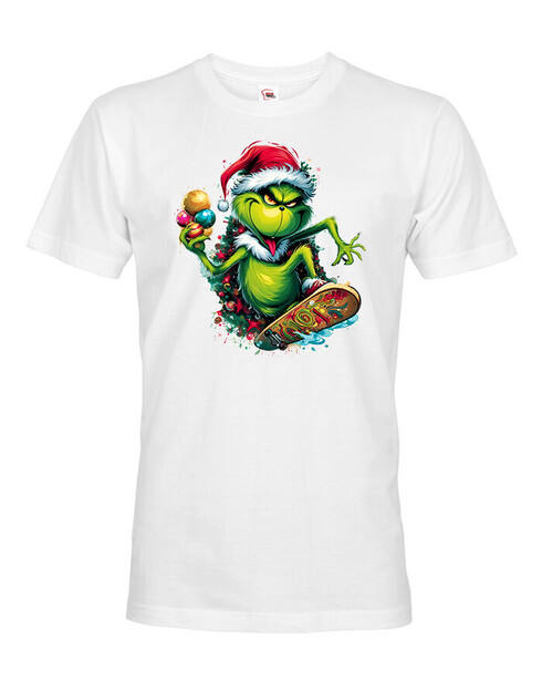 Pánské tričko Grinch na skateboardu