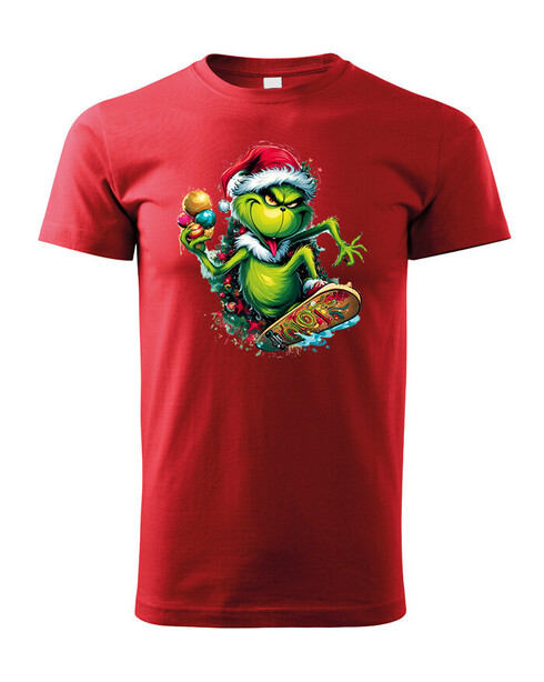 Dětské tričko Grinch na skateboardu