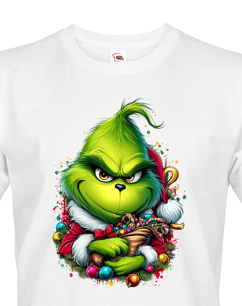 Pánské tričko Grinch s ozdobami