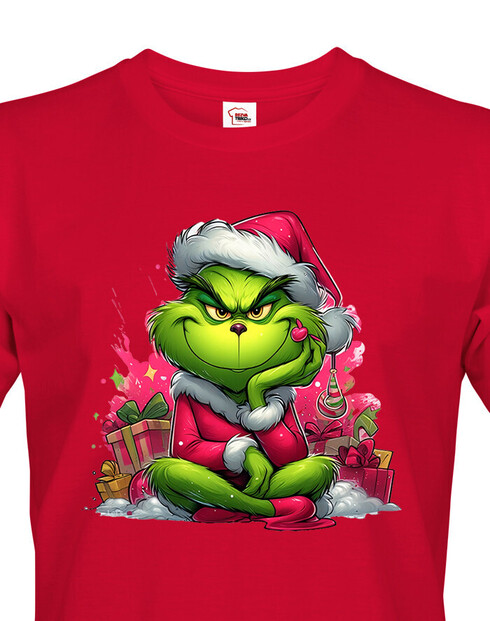 Pánské tričko Grinch s dárky