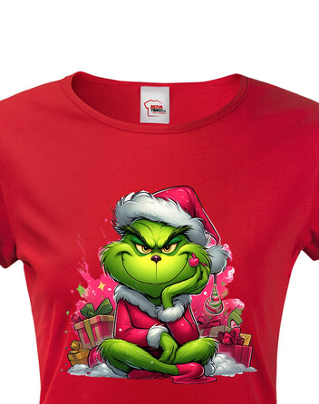 Dámské tričko Grinch s dárky