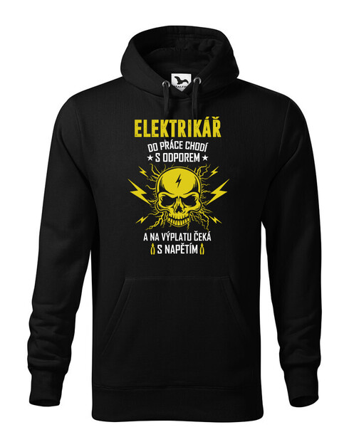 Pánská mikina Elektrikář do práce chodí s odporem