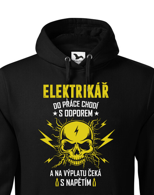 Pánská mikina Elektrikář do práce chodí s odporem