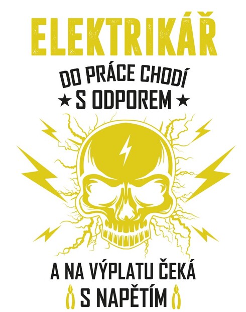 Keramický hrnek Elektrikář do práce chodí s odporem