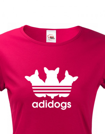 Dámské tričko s vtipným potiskem Adidogs