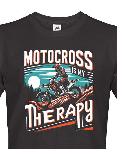 Pánské tričko Motokros is my therapy