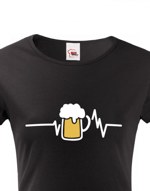 Dámské tričko s potiskem pivo
