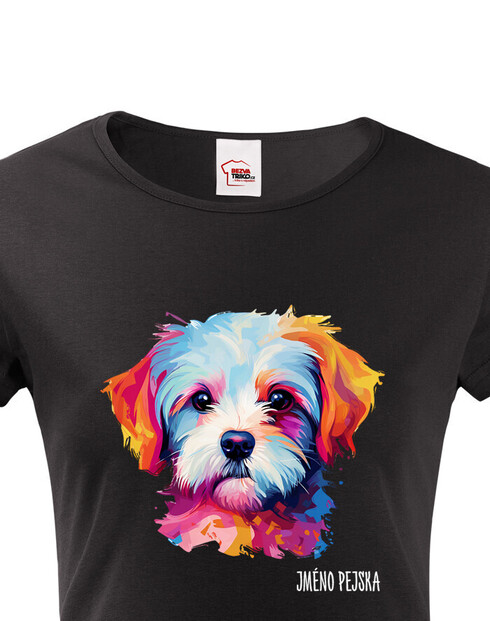 Dámské tričko Maltézsky psík