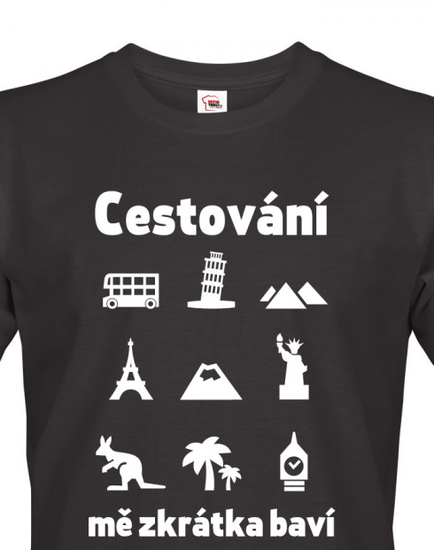 Pánské tričko Cestování mě zkrátka baví