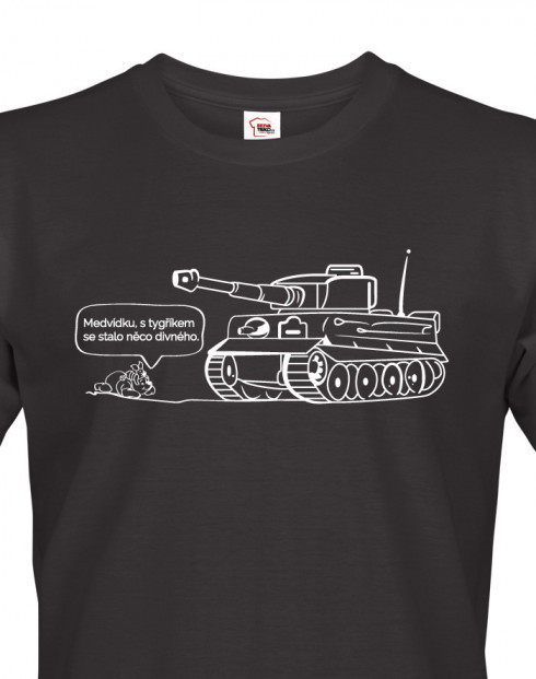 Pánské military triko Medvídek Pů a tygřík