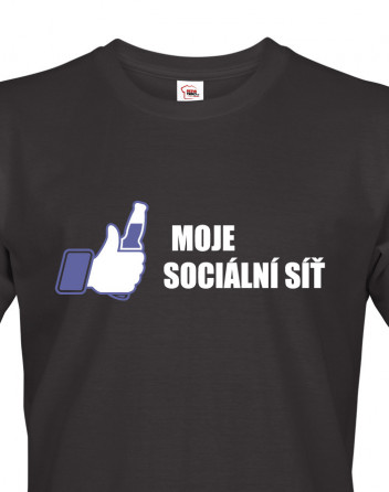 Pánské tričko s potiskem Moje sociální síť