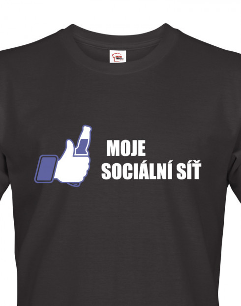Pánské tričko s potiskem Moje sociální síť