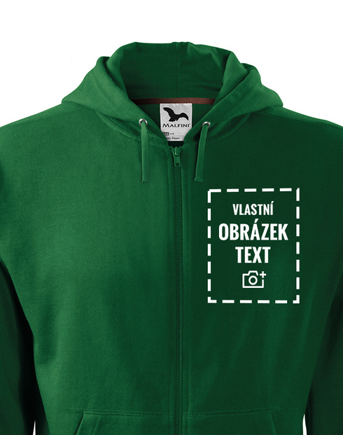 Pánská mikina na zip s vlastním potiskem