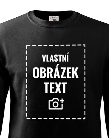 Pánská mikina bez kapuce s vlastním potiskem