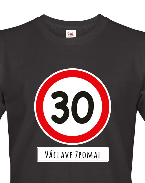 Pánské tričko se značkou a volitelným věkem