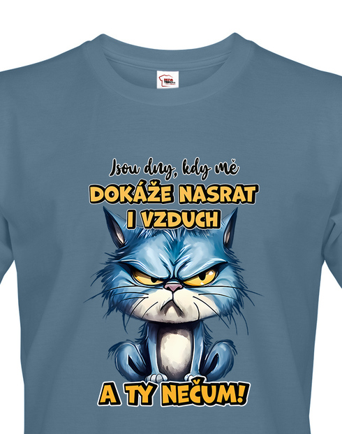 Pánské tričko Kočka - Jsou dny, kdy mě dokáže nasrat i vzduch a ty nečum