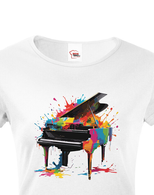 Dámské tričko - barevný klavír