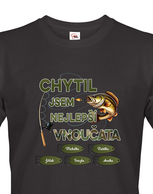 Pánské tričko pro rybáře Chytil jsem nejlepší vnoučata