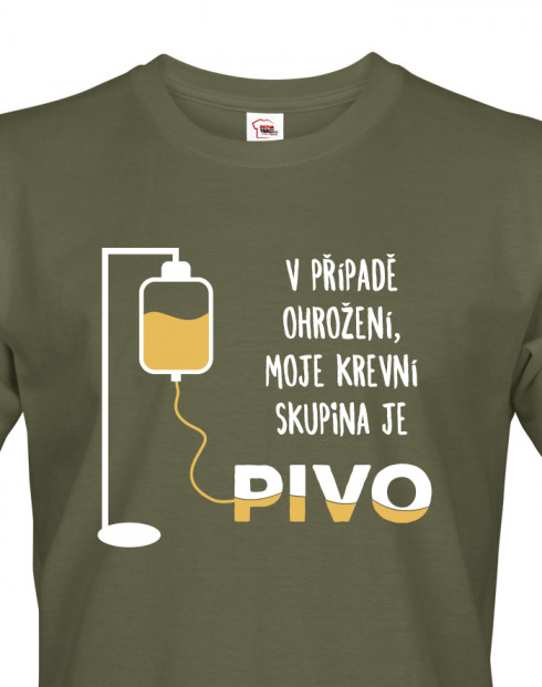 Tričko s pivním motivem Krevní skupina je pivo