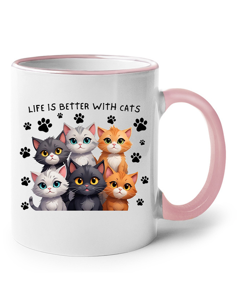 Keramický hrnek Life is better with cats