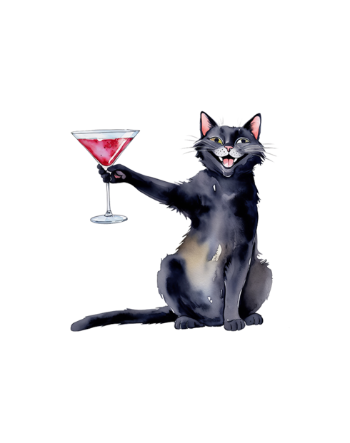 Polštářek Kočka s martini