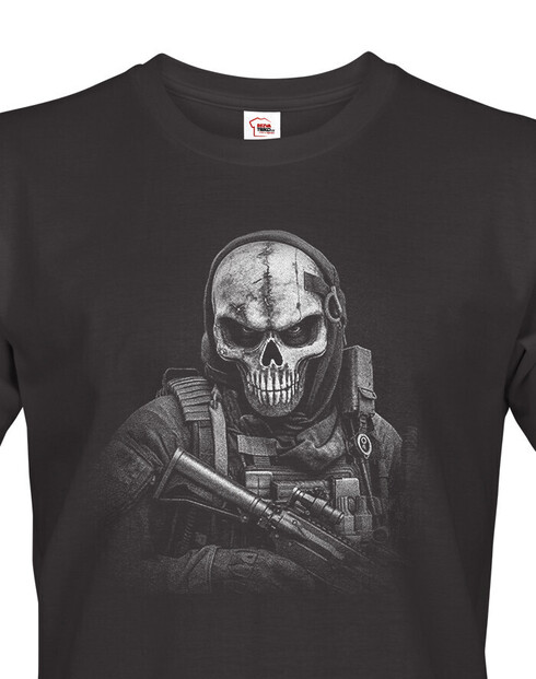 Pánské triko Voják s maskou lebky