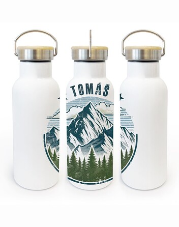 Termoska s bambusovým víčkem pro cestovatele