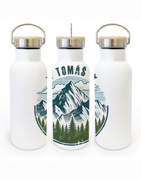 Termoska s bambusovým víčkem pro cestovatele