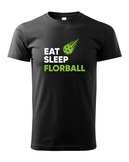 Dětské tričko s potiskem Eat, sleep, florbal