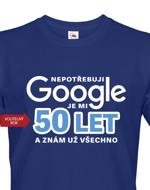 Pánské tričko Nepotřebuji Google, znám už všechno