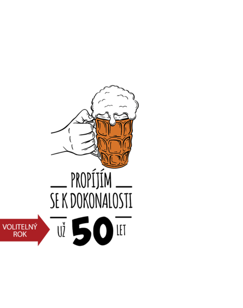 Pivní půllitr Propíjím se k dokonalosti, už 50 let