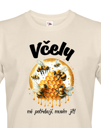 Pánské tričko Včely mě potřebují musím jít