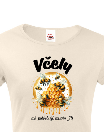 Dámské tričko Včely mě potřebují, musím jít