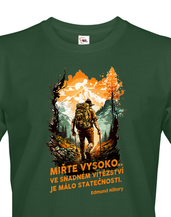 Pánské triko s citátem Miřte vysoko