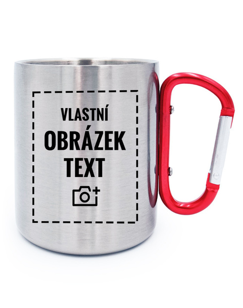 Plechový hrnek s karabinou s vlastním potiskem