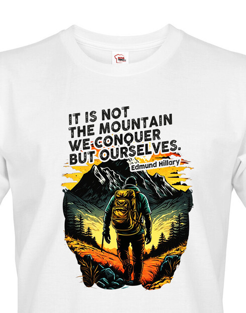 Pánské triko s citátem Edmunda Hillaryho