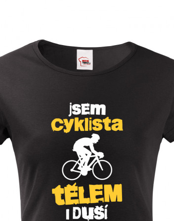 Dámské tričko Cyklista tělem i duší