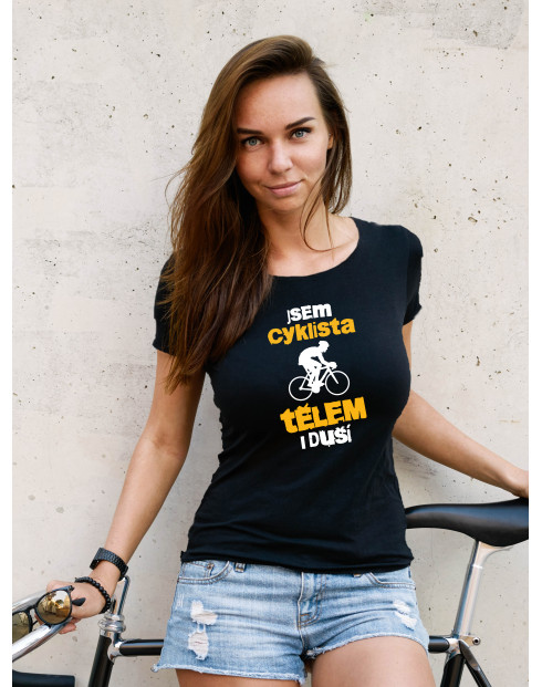 Dámské tričko Cyklista tělem i duší