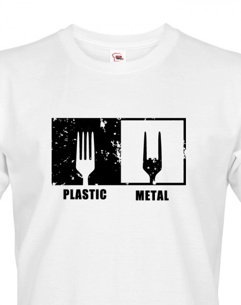 Pánské tričko Plastic vs Metal