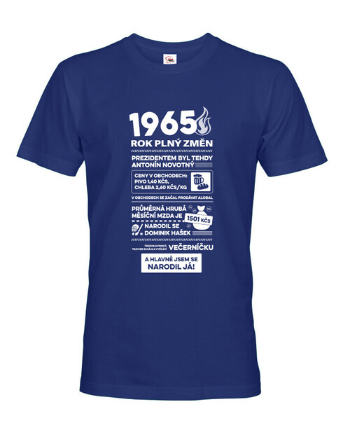 Pánské tričko 1965 rok plný změn