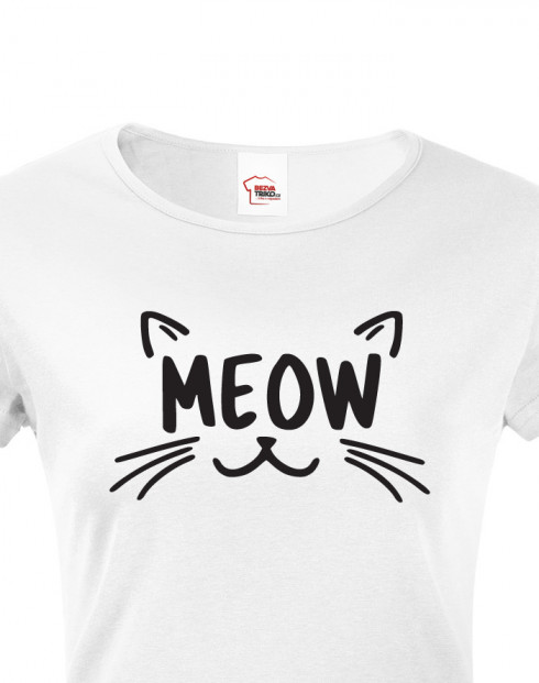 Dámské tričko s kočkou Meow