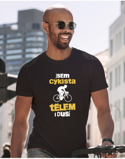 Pánské tričko Cyklista tělem i duší