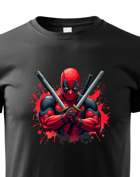 Dětské tričko DEADPOOL postoj s meči