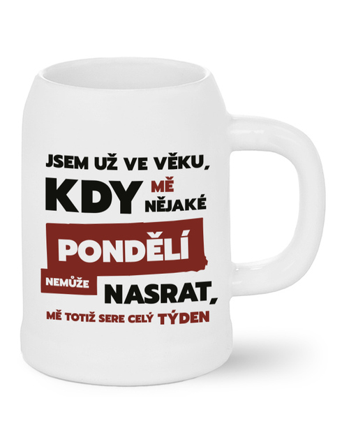 Pivní půllitr Jsem už ve věku