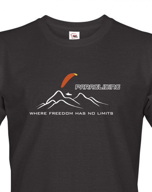Pánské tričko Paragliding - Where freedom has no limits