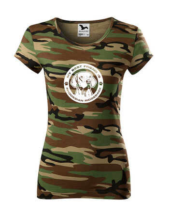 Dámské tričko Rhodéský ridgeback kulatý motiv